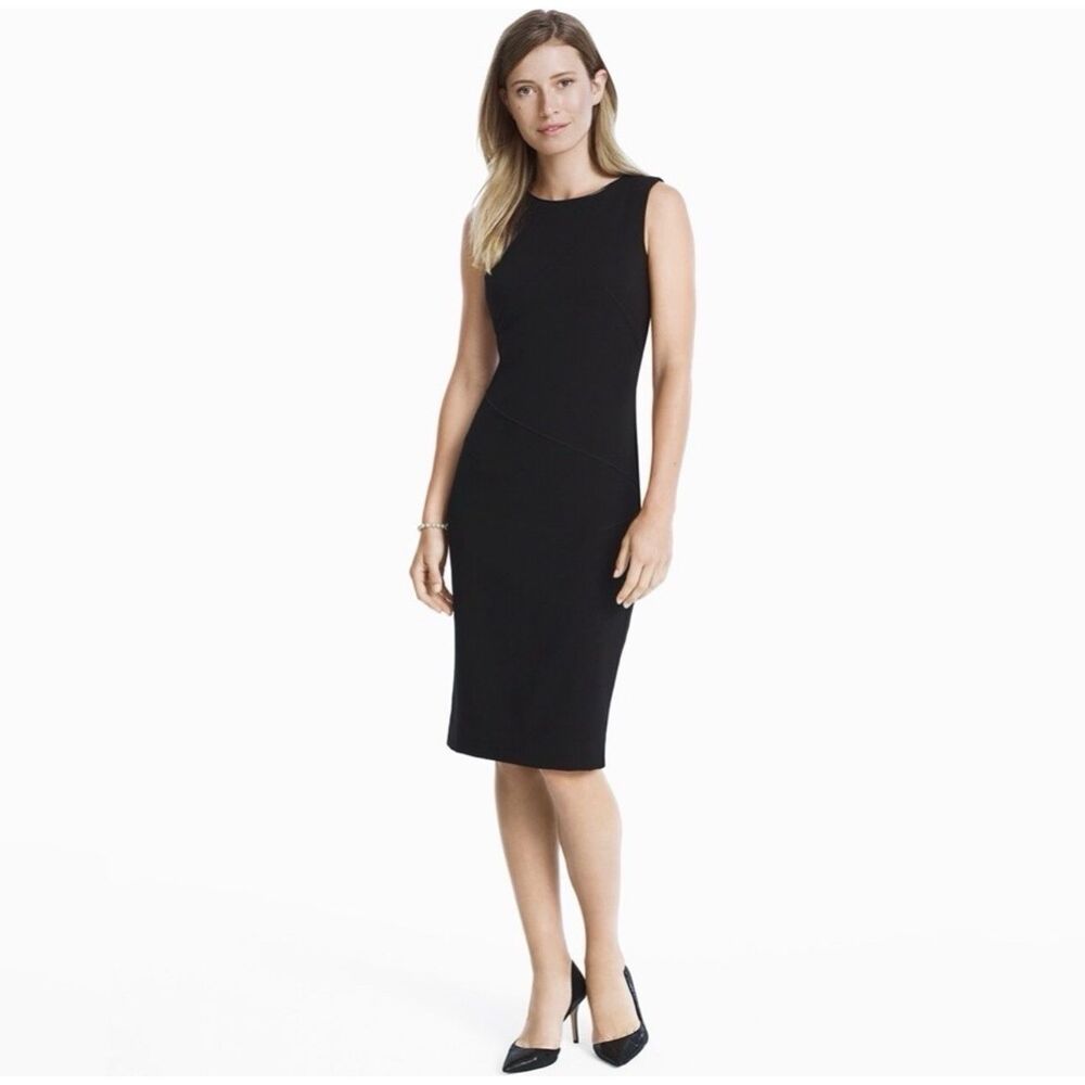 White House Black Market Women's‎ 4 Black Sleeveless Dress Holiday Cocktail